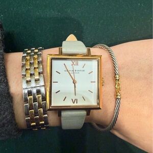 Olivia Burton heather grey & rose gold watch